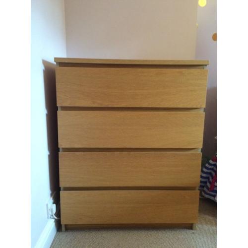 IKEA oak bedroom drawers