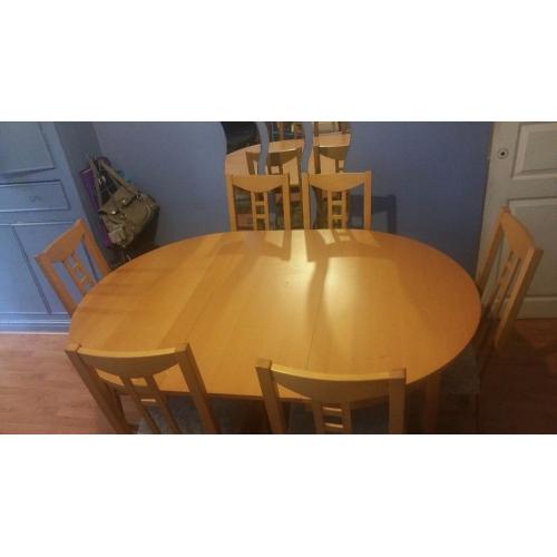 Dinning table with 6 chairs
