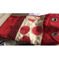 Red Curtains + Matching Cushions