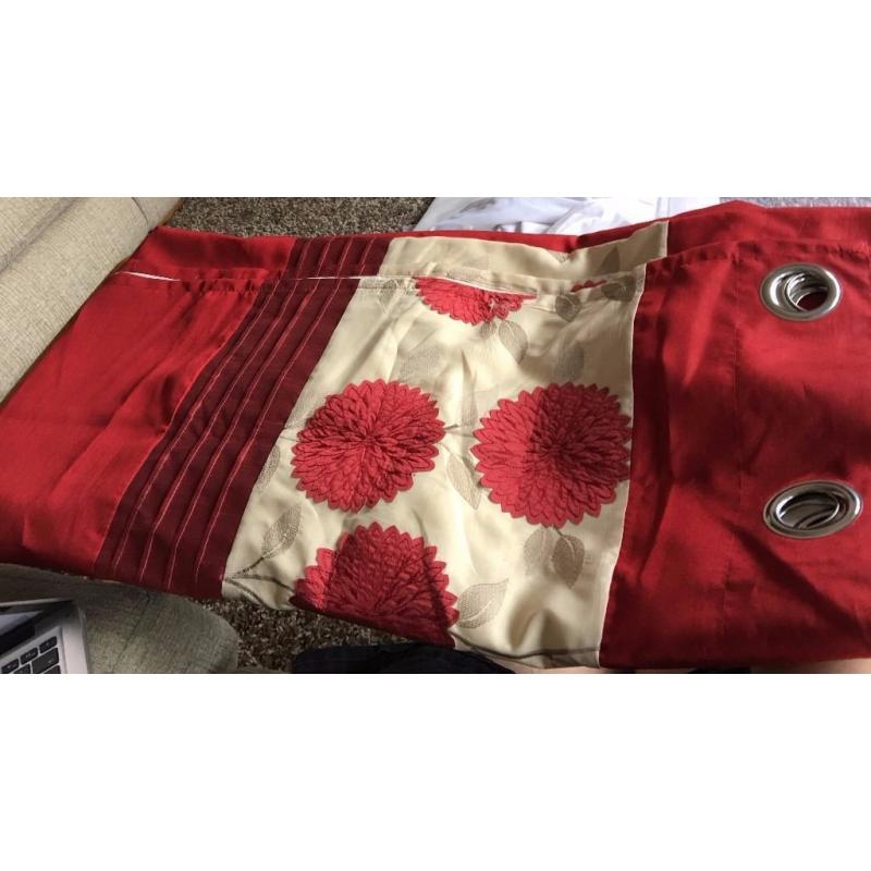 Red Curtains + Matching Cushions