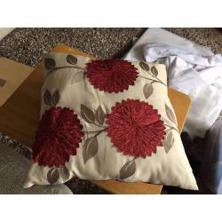 Red Curtains + Matching Cushions