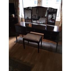 Stag dressing table and matching stool