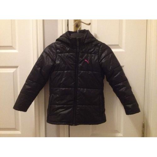 EXCELLENT CONDITION GIRLS BLACK PUMA SCHOOL JACKET AGES 3-6 YEARS