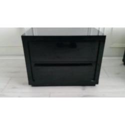 Bedside cabinets, high gloss black purchased from Next