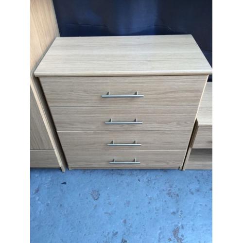 Bedroom set wardrobe/chest of drawers and bedside unit