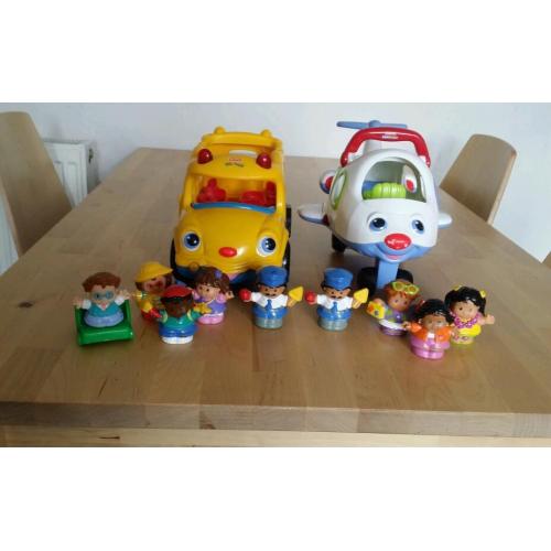 Fisher price little people school bus and airplane