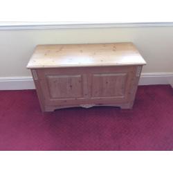 M&S limed pine storage cupboard and matching blanket box