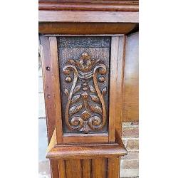 Antique Solid Oak Edwardian Fireplace Surround.