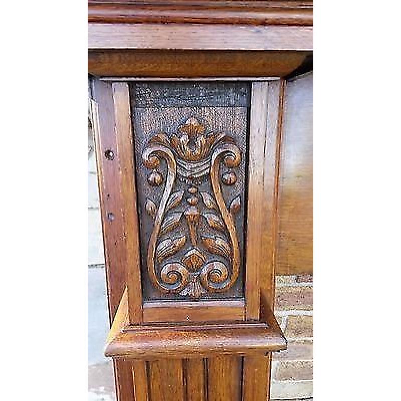 Antique Solid Oak Edwardian Fireplace Surround.