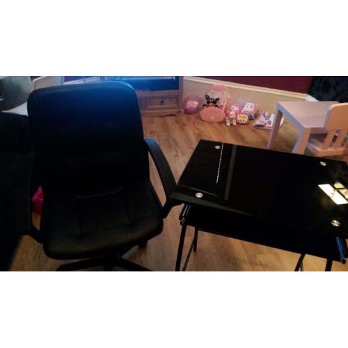 glass desk & chair