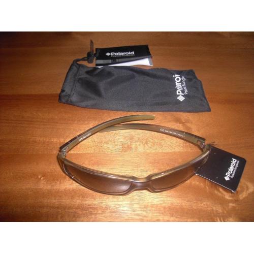 GENUINE POLAROID BROWN SUNGLASSES P845E with POLAROID POUCH, UNISEX, BRAND NEW