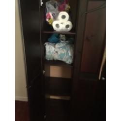 Large 3 door dark wood wardrobe for sale