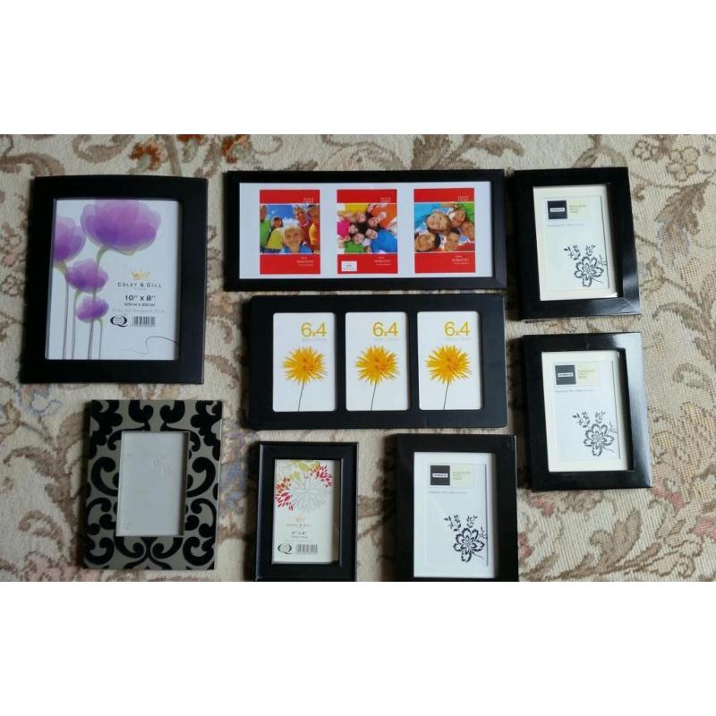 8 x black photoframes