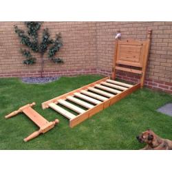 solid pine single bed with mattress