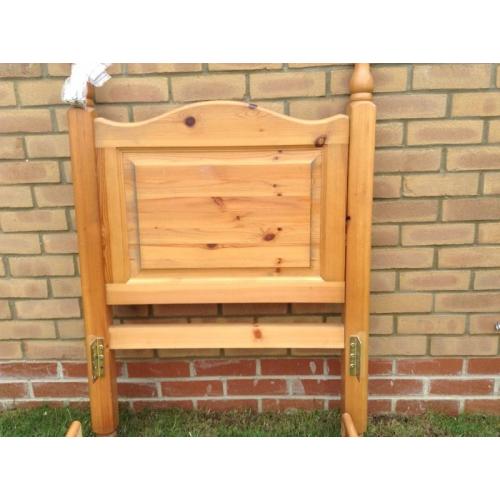 solid pine single bed with mattress