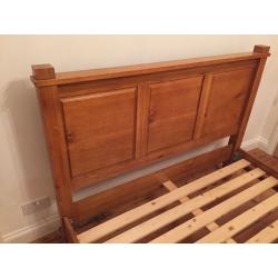 Solid wood double bed and mattress