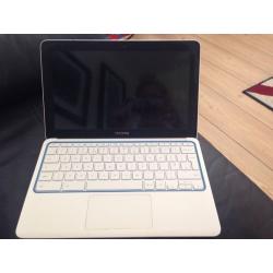 White chrome Hp laptop