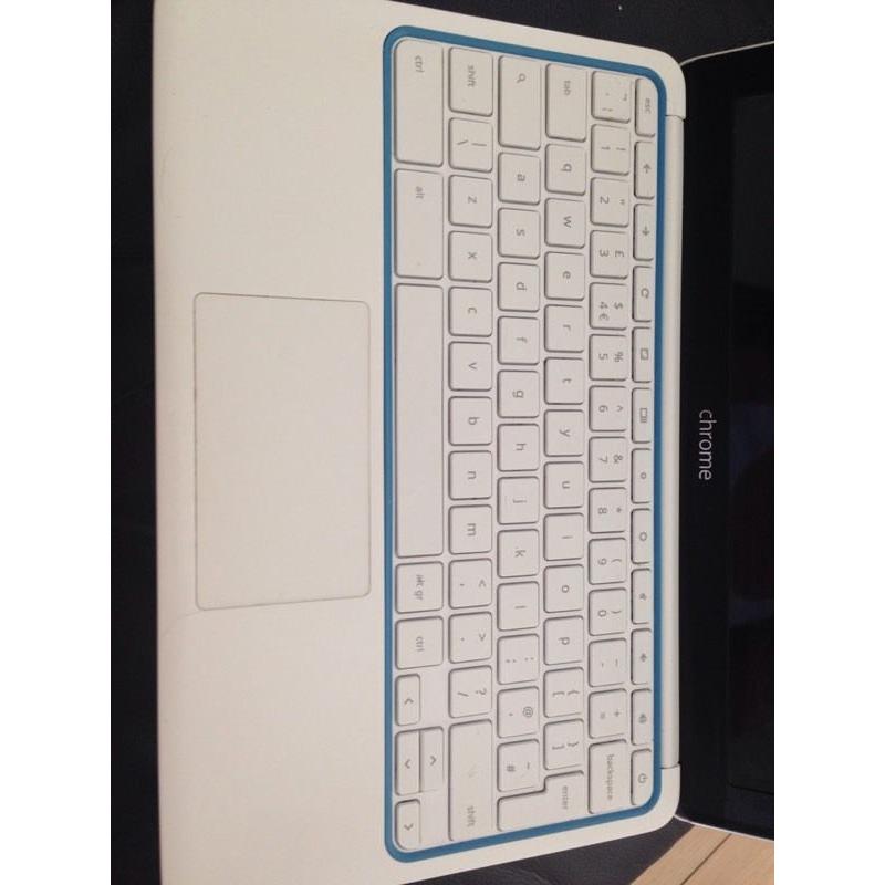 White chrome Hp laptop