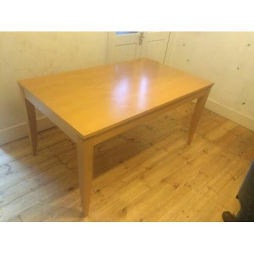 Dining table and 4 navy high back chairs