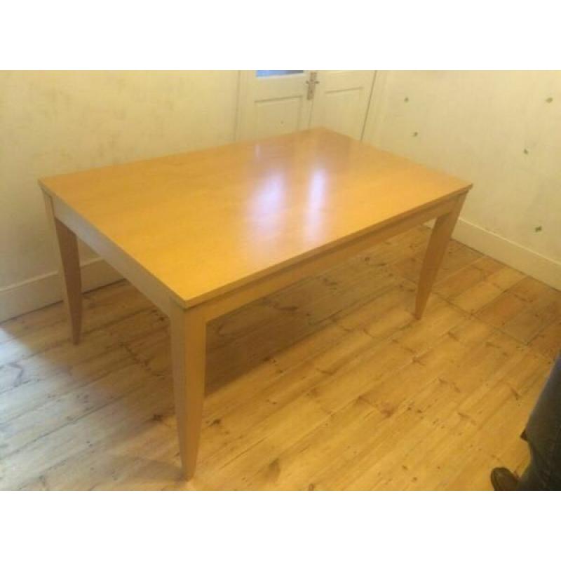 Dining table and 4 navy high back chairs