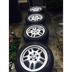 Genuine 16" BMW alloys with good tyres!!