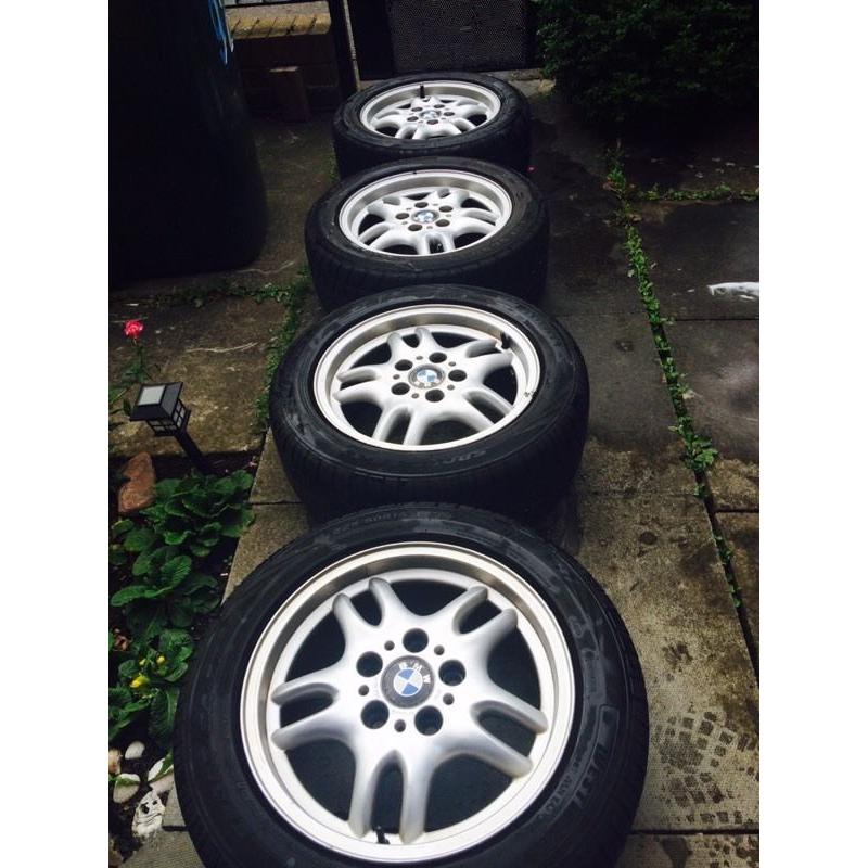Genuine 16" BMW alloys with good tyres!!