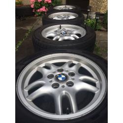 Genuine 16" BMW alloys with good tyres!!