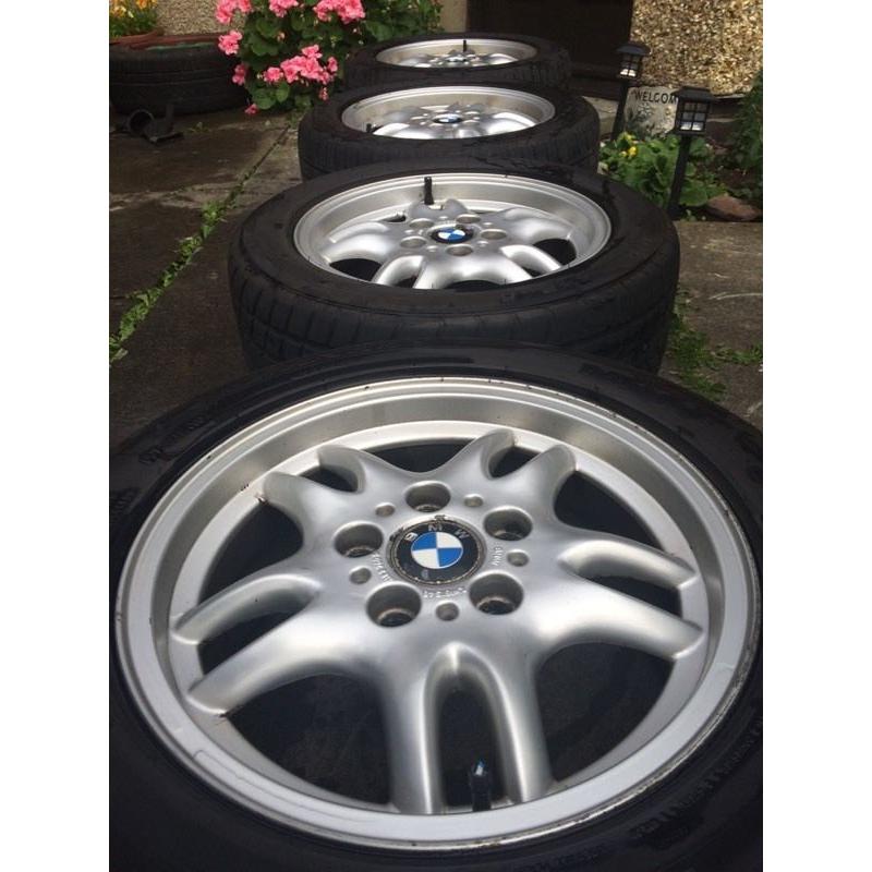 Genuine 16" BMW alloys with good tyres!!