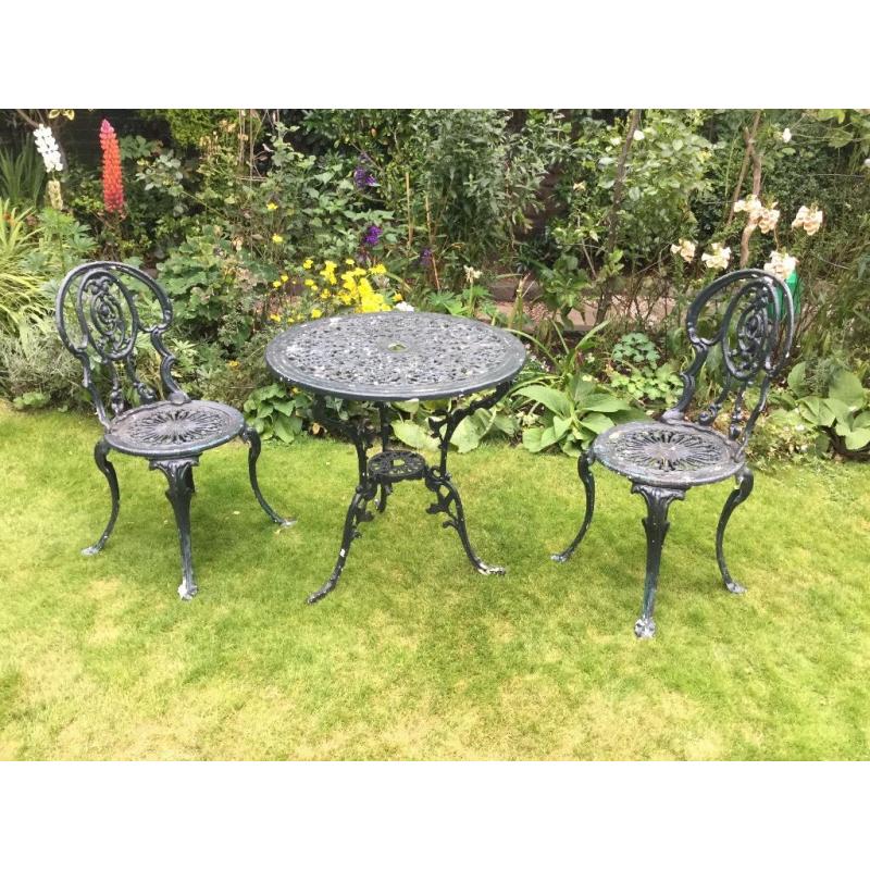 Wrought iron garden bistro set