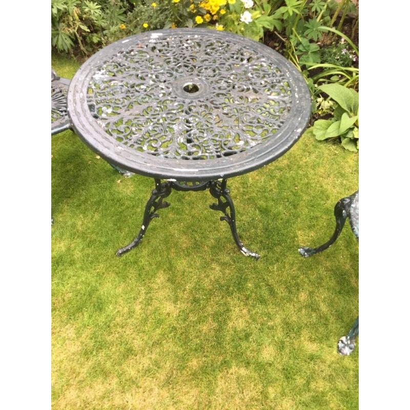 Wrought iron garden bistro set