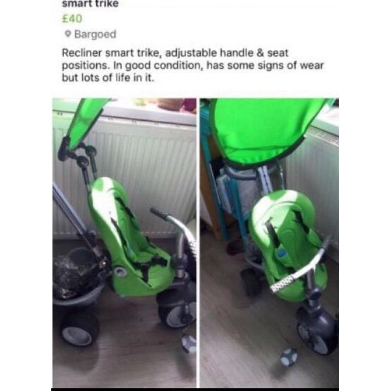 Reclining smart trike