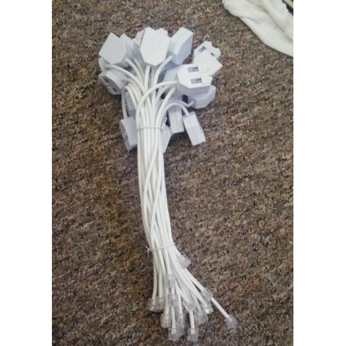 Rj11 daisy chain to dual toolless double splitter connector