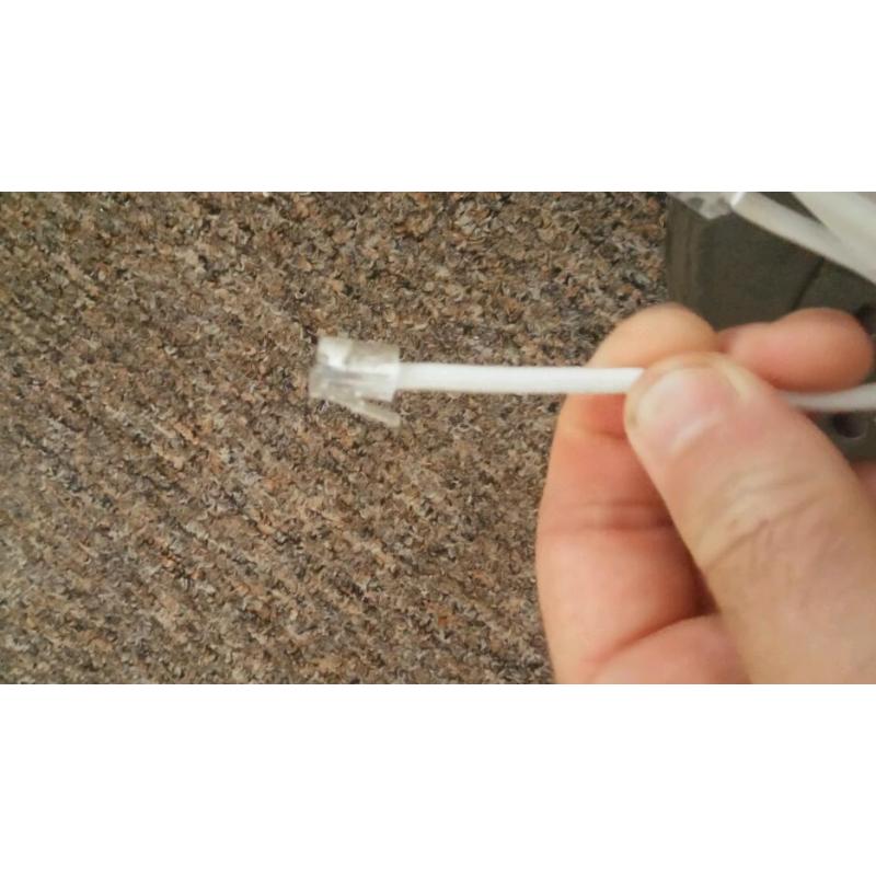 Rj11 daisy chain to dual toolless double splitter connector