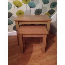 Oak effect nest of tables