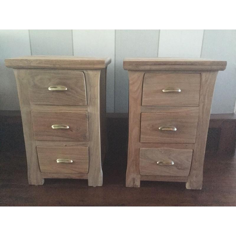 Solid wood bedside tables