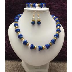Handmade blue 3 piece jewellery set