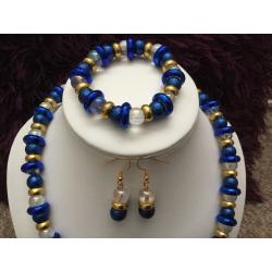Handmade blue 3 piece jewellery set