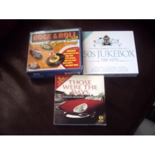 13 box sets of cds..80s hits..Shadows..Lennon & Mcartney..Driving songs..Those were the days..Rock..