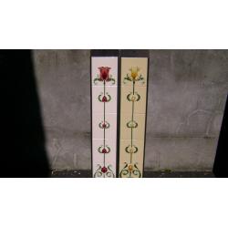 victorian fireplace tiles hand painted.