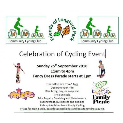 **** Volunteers Required **** Community Cycling Event - Longford Park - 25th Sept
