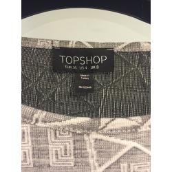 Topshop Aztec Print Bodycon Dress, Size 8, worn once.