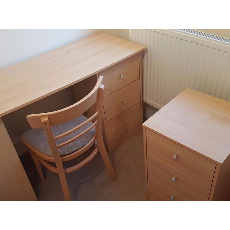 Full set - wardrobe, bedside table, desk and chair