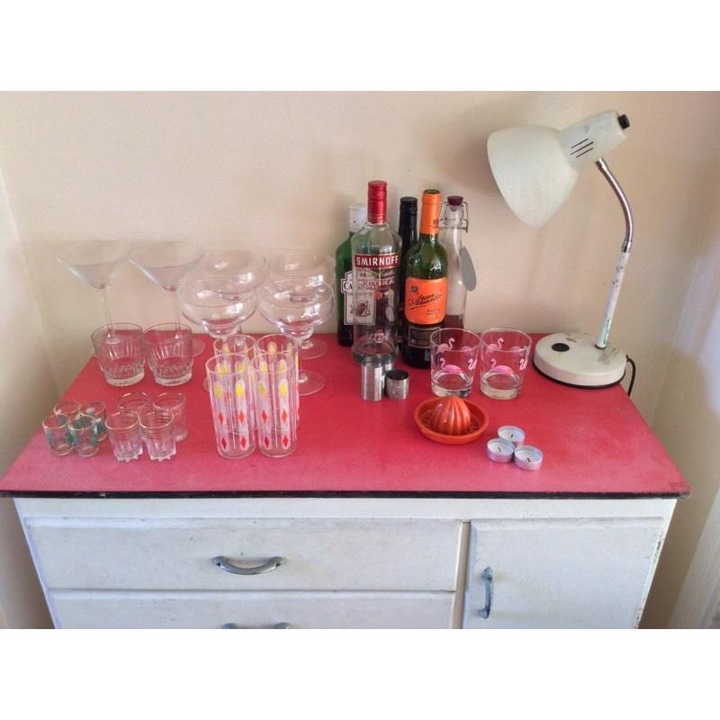 Retro mini bar cabinet