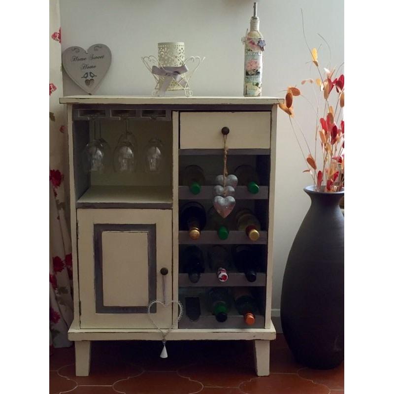 Gorgeous Shabby Chic wine rack; glass holder; drinks cabinet