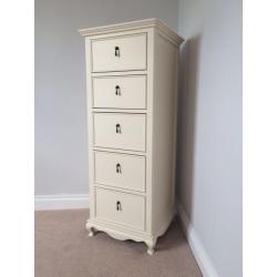 Solid Wood 5 Draw Tallboy Unit (Schreiber Longburton)