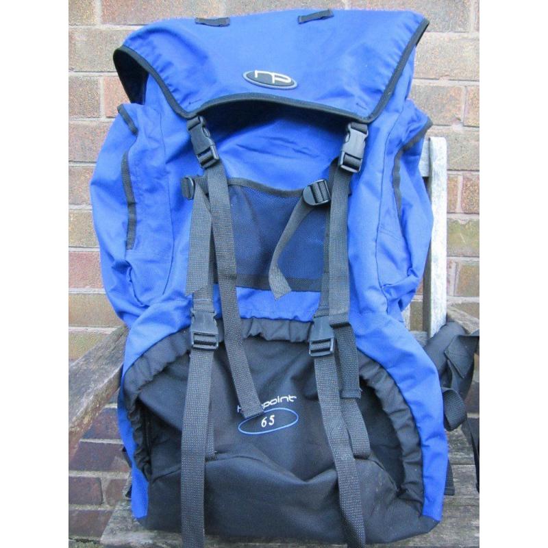 Rucksack -Eurohike/High Point 65 ltr Blue used once so ex. cond.