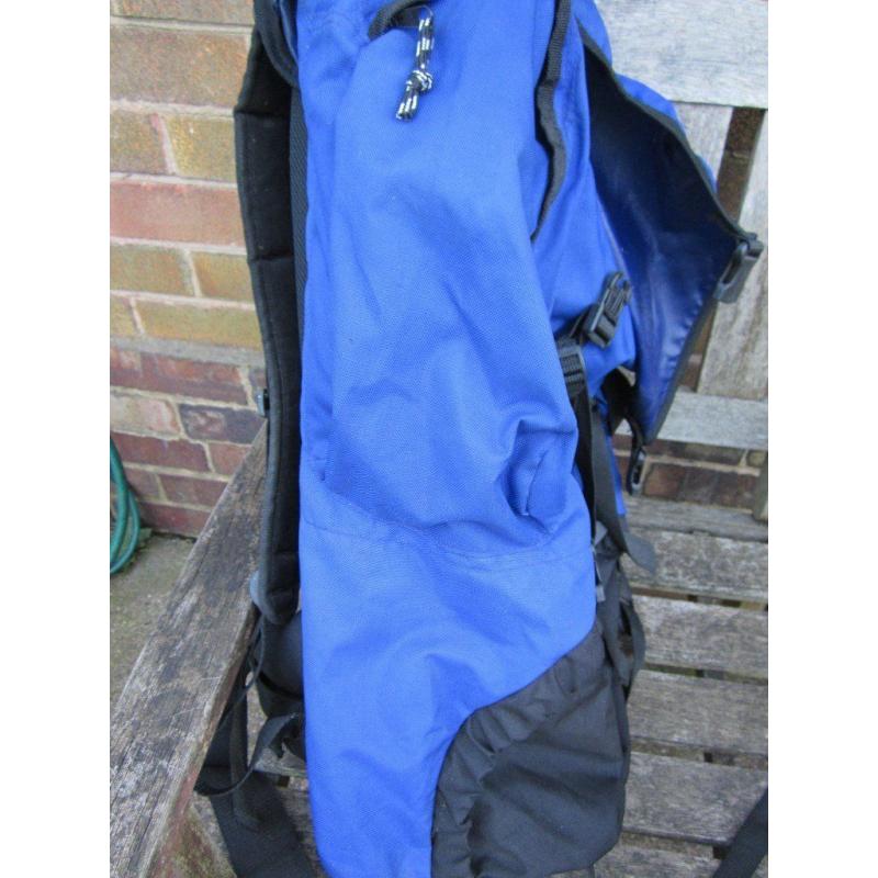 Rucksack -Eurohike/High Point 65 ltr Blue used once so ex. cond.