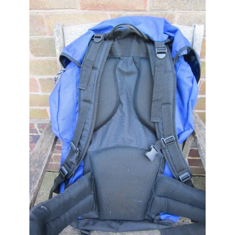 Rucksack -Eurohike/High Point 65 ltr Blue used once so ex. cond.