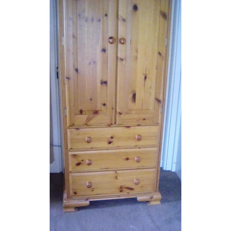 Solid pine Wardrobe with draws