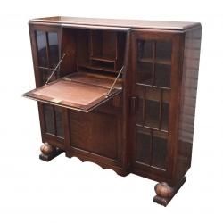 ANTIQUE BREAK FRONT SECRETARY DESK